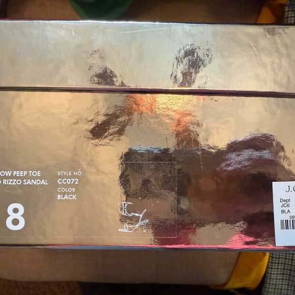 J Crew Satin Bow Peep Toe Padded Rizzo Heel Size 8 Black - Picture 6 of 6